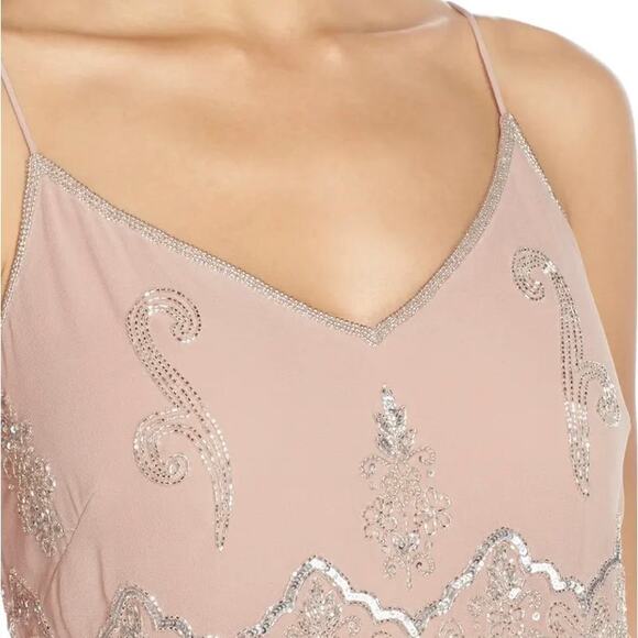 ADRIANNA PAPELL English Rose Long Beaded Bridesmaid Dress 6 - Picture 2 of 11